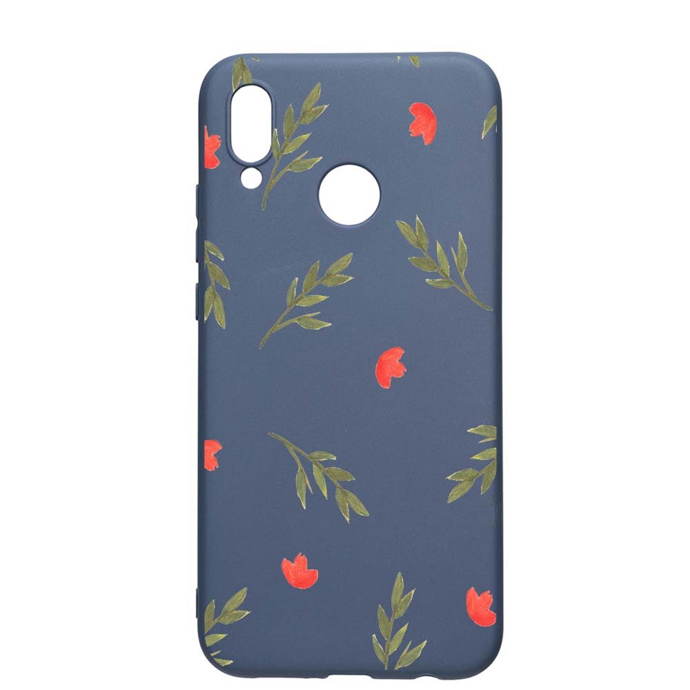 Husa Huawei P20 Lite, Flowers, rezistenta la uzura, anti-alunecare, din silicon Premium, AlaskanBlue, AB516