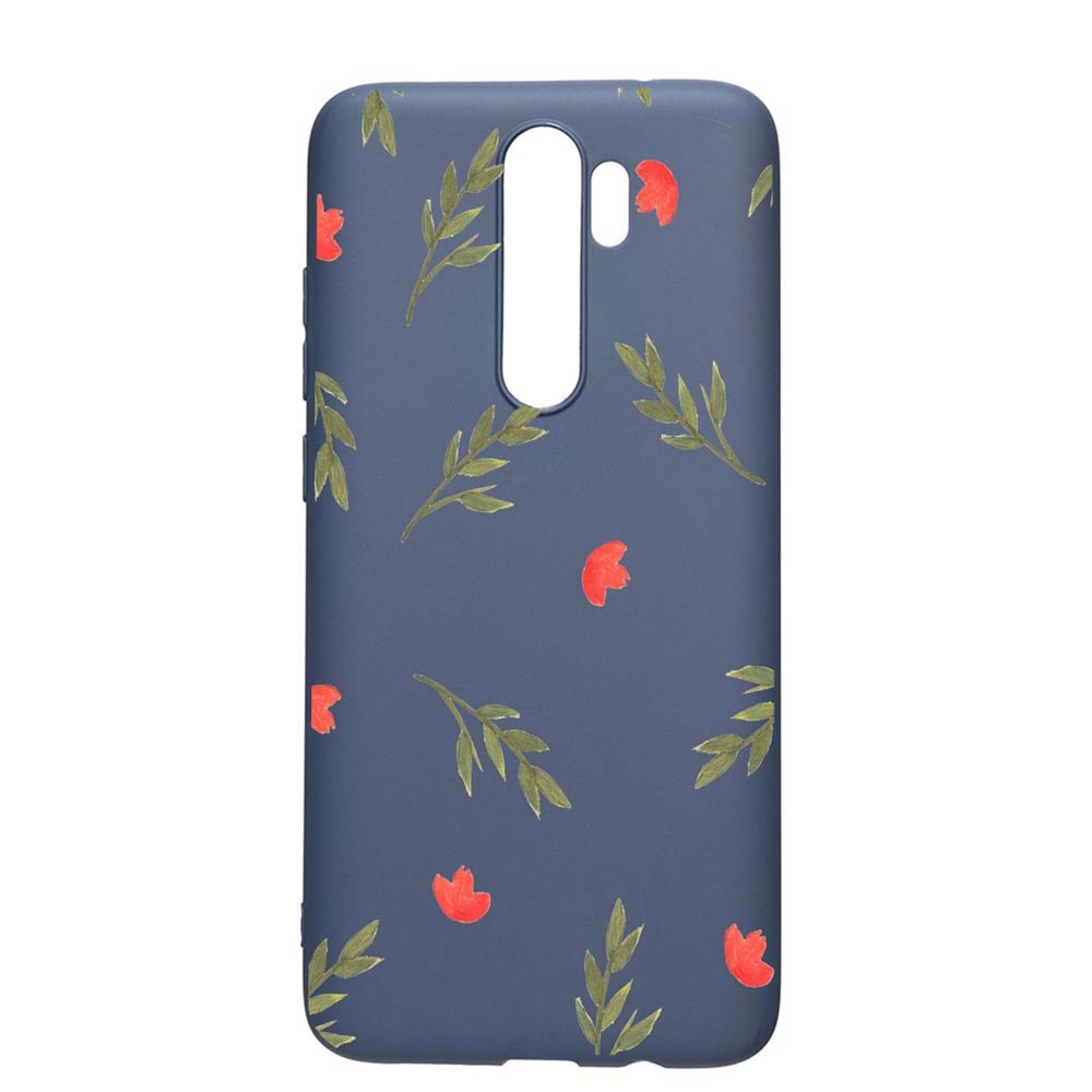 Husa Xiaomi Redmi Note 8 Pro, Flowers, rezistenta la uzura, anti-alunecare, din silicon Premium, AlaskanBlue, AB516