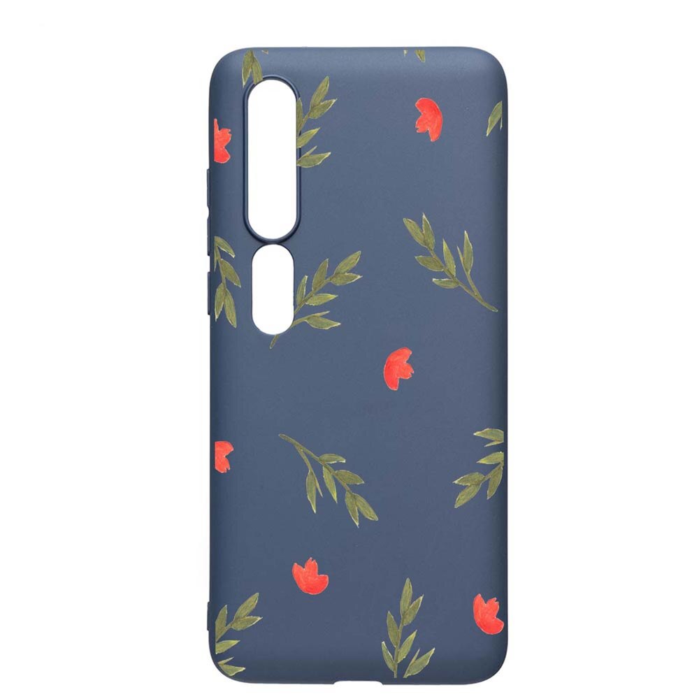 Husa Xiaomi Mi 10 / Mi 10 Pro, Flowers, rezistenta la uzura, anti-alunecare, din silicon Premium, AlaskanBlue, AB516