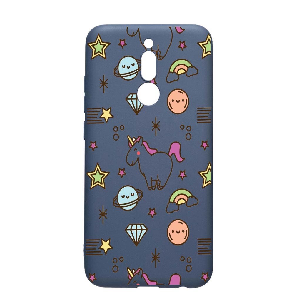 Husa Xiaomi Redmi 8, Unicorn - universe, rezistenta la uzura, anti-alunecare, din silicon Premium, AlaskanBlue, AB526