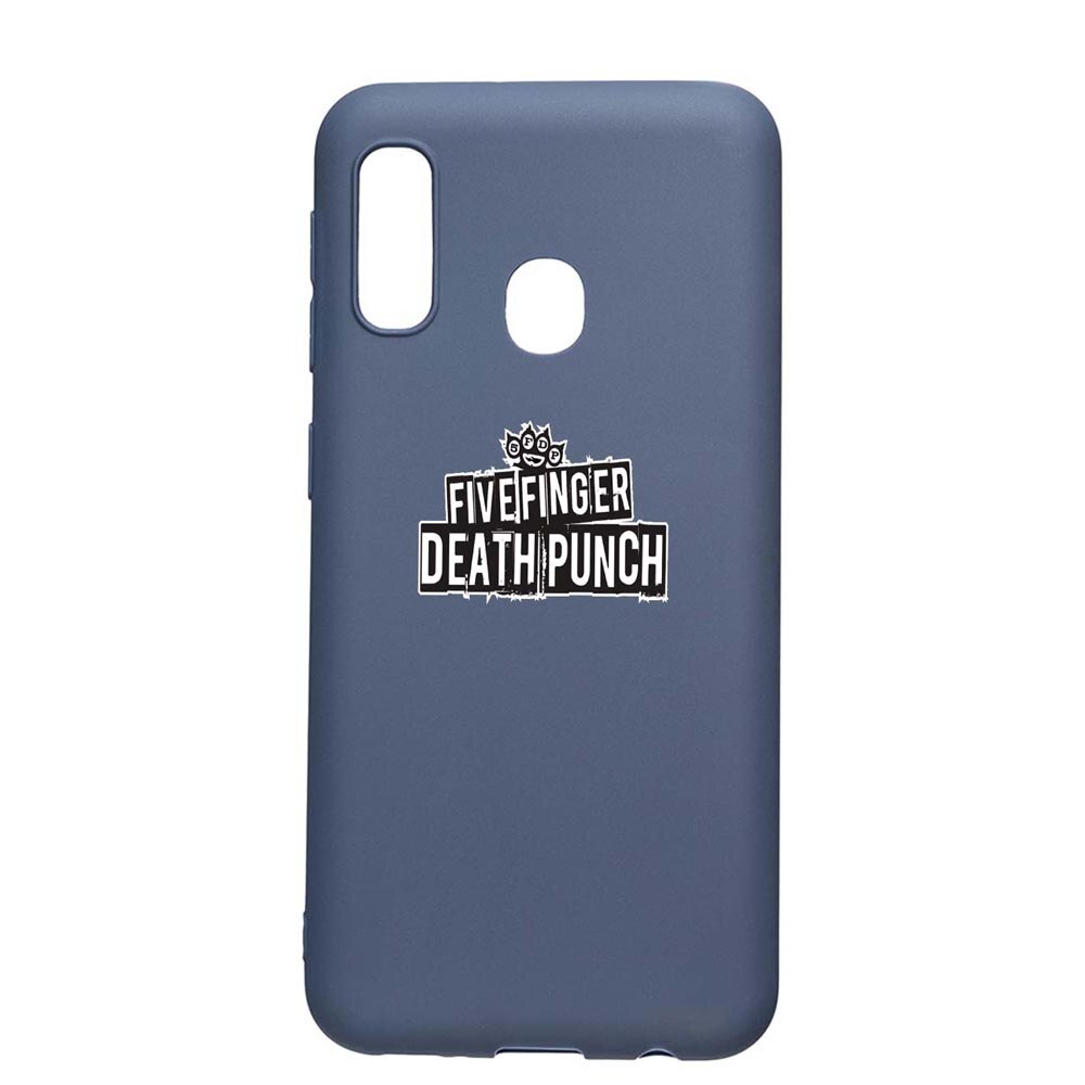 Husa Samsung Galaxy A20e, Five finger death punch, rezistenta la uzura, anti-alunecare, din silicon Premium, AlaskanBlue, AB536