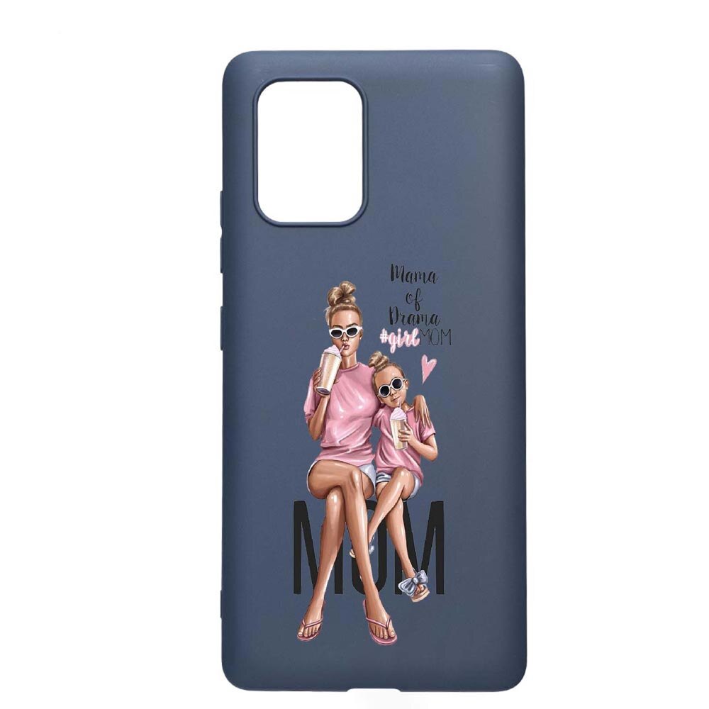 Husa Samsung Galaxy A71, Girl Mom, rezistenta la uzura, anti-alunecare, din silicon Premium, AlaskanBlue, AB558