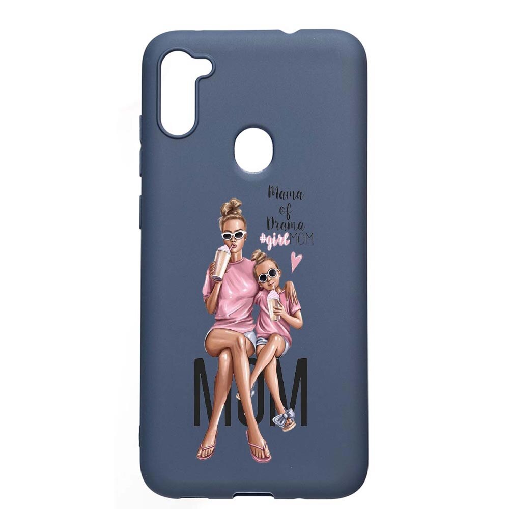 Husa Samsung Galaxy A11, Girl Mom, rezistenta la uzura, anti-alunecare, din silicon Premium, AlaskanBlue, AB558