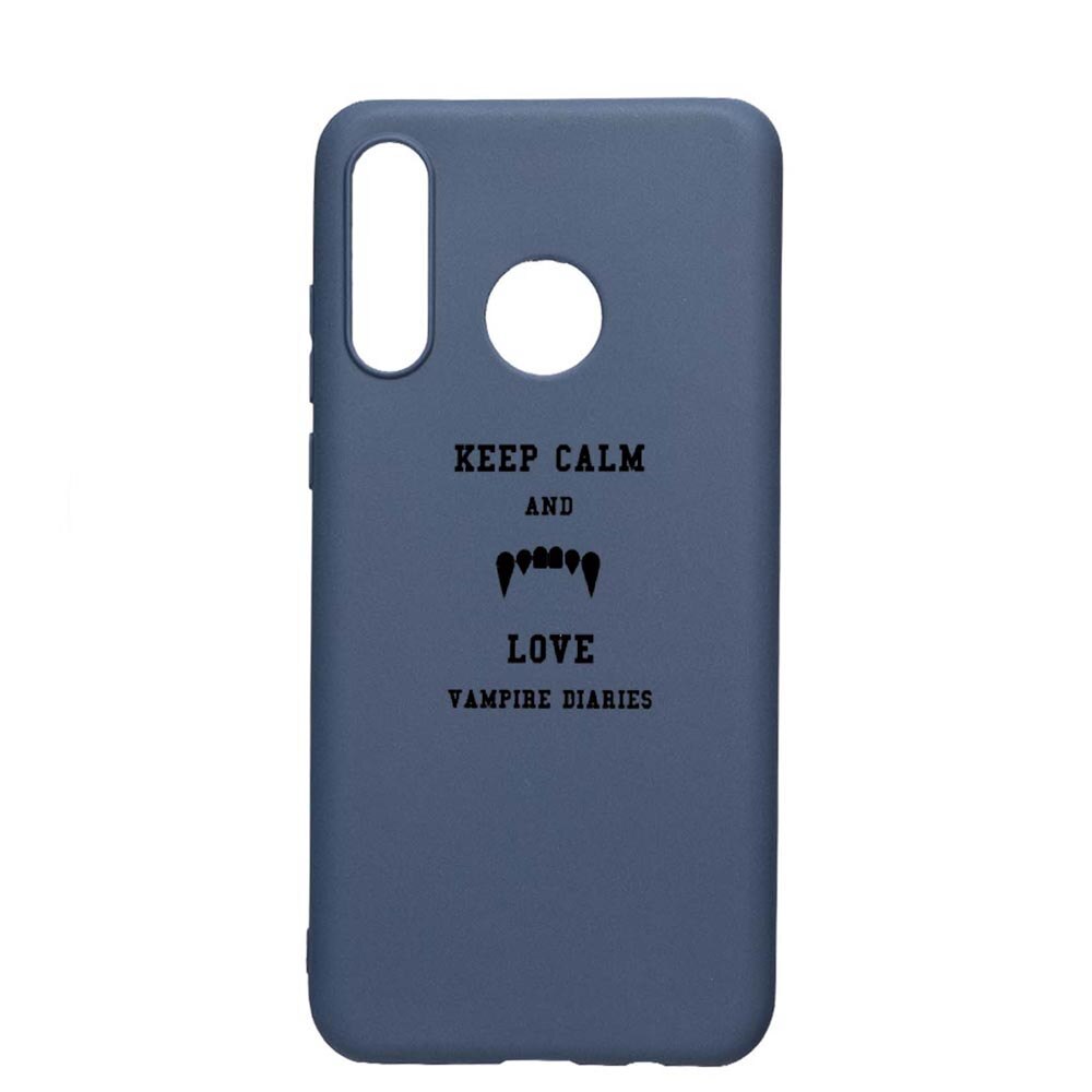Husa Huawei P30 Lite, Vampire Diaries - Keep Calm, rezistenta la uzura, anti-alunecare, din silicon Premium, AlaskanBlue, AB581