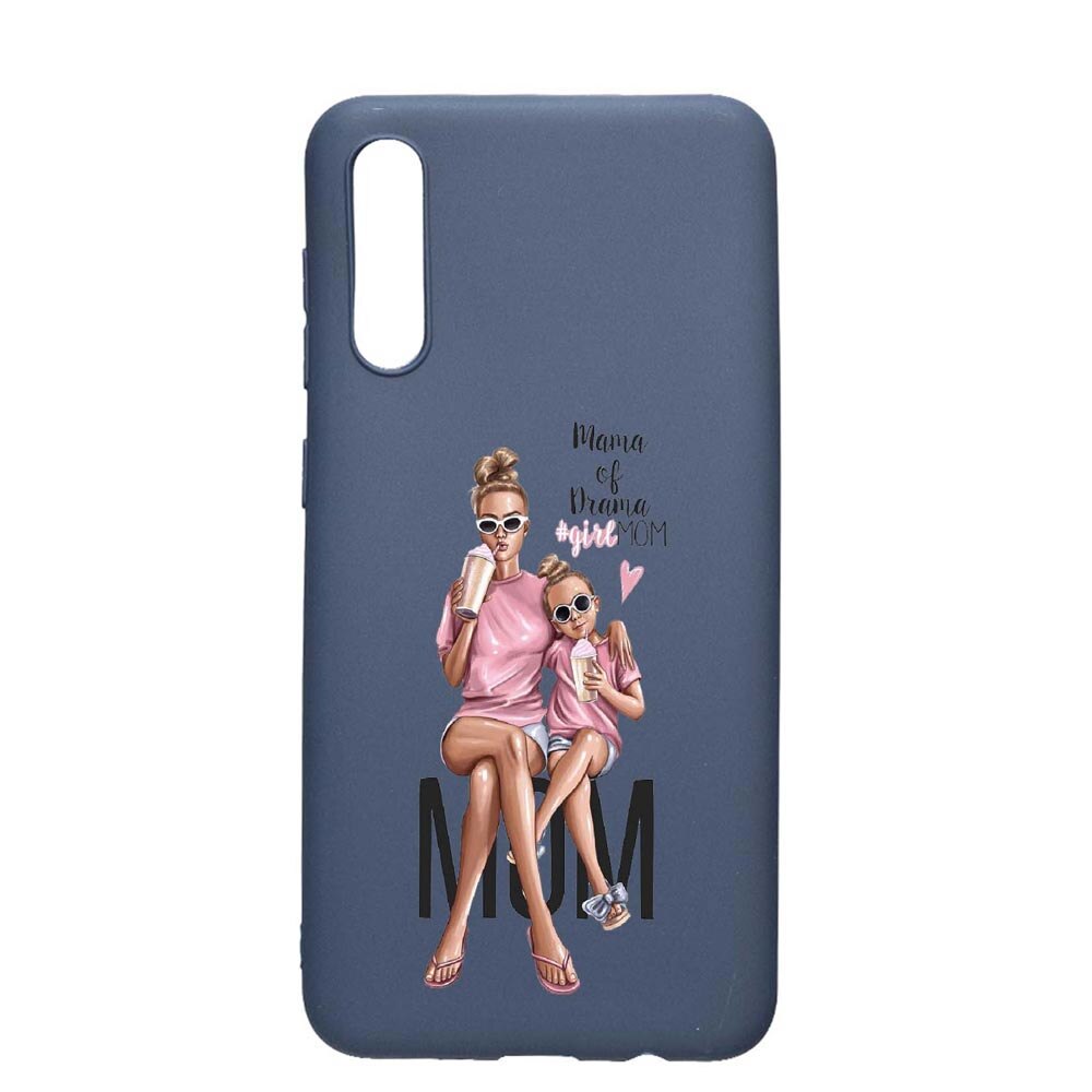 Husa Samsung Galaxy A70, Girl Mom, rezistenta la uzura, anti-alunecare, din silicon Premium, AlaskanBlue, AB558
