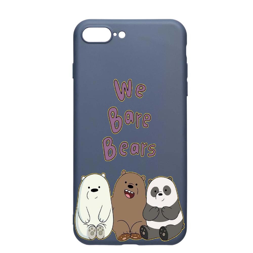 Husa Apple iPhone 8 Plus / 7 Plus, We are bears, rezistenta la uzura, anti-alunecare, din silicon Premium, AlaskanBlue, AB588