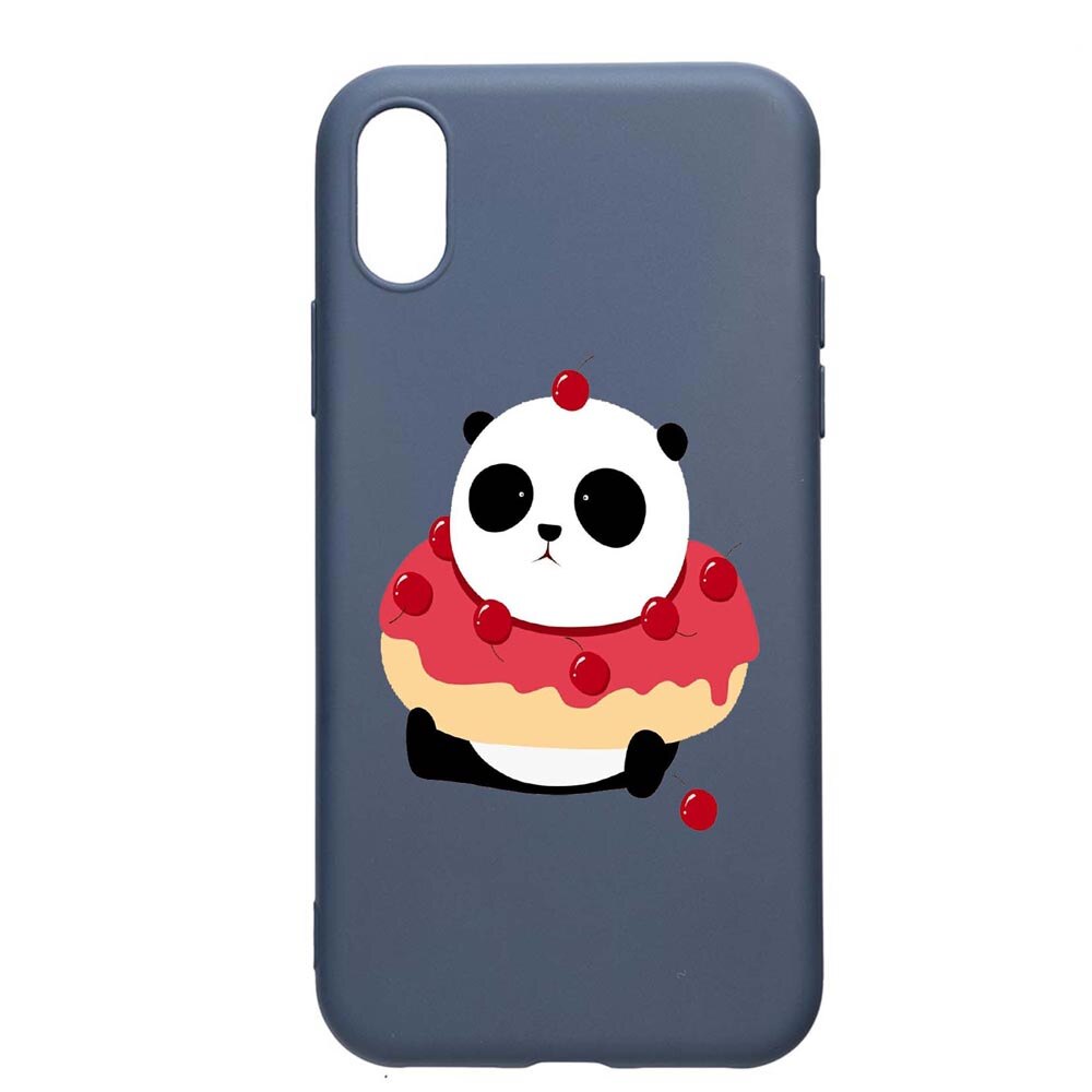 Husa Apple iPhone XR, Sweet Panda, rezistenta la uzura, anti-alunecare, din silicon Premium, AlaskanBlue, AB585