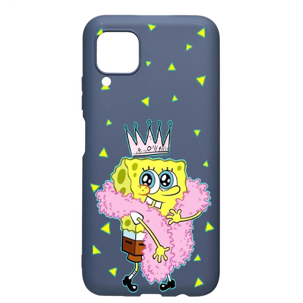 Husa Huawei P40 Lite, Spongebob, rezistenta la uzura, anti-alunecare, din silicon Premium, AlaskanBlue, AB597