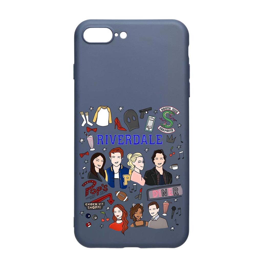 Husa Apple iPhone 8 Plus / 7 Plus, Riverdale, rezistenta la uzura, anti-alunecare, din silicon Premium, AlaskanBlue, AB607