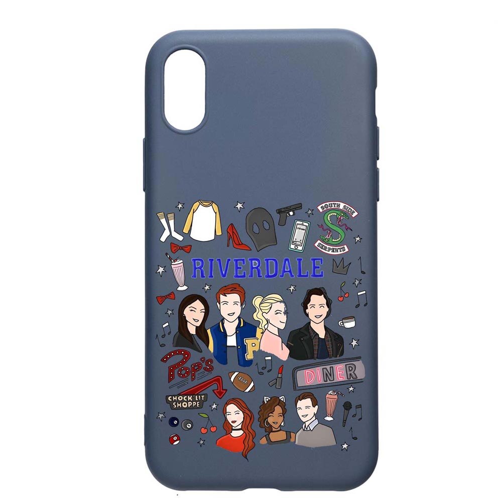 Husa Apple iPhone XS / X, Riverdale, rezistenta la uzura, anti-alunecare, din silicon Premium, AlaskanBlue, AB607