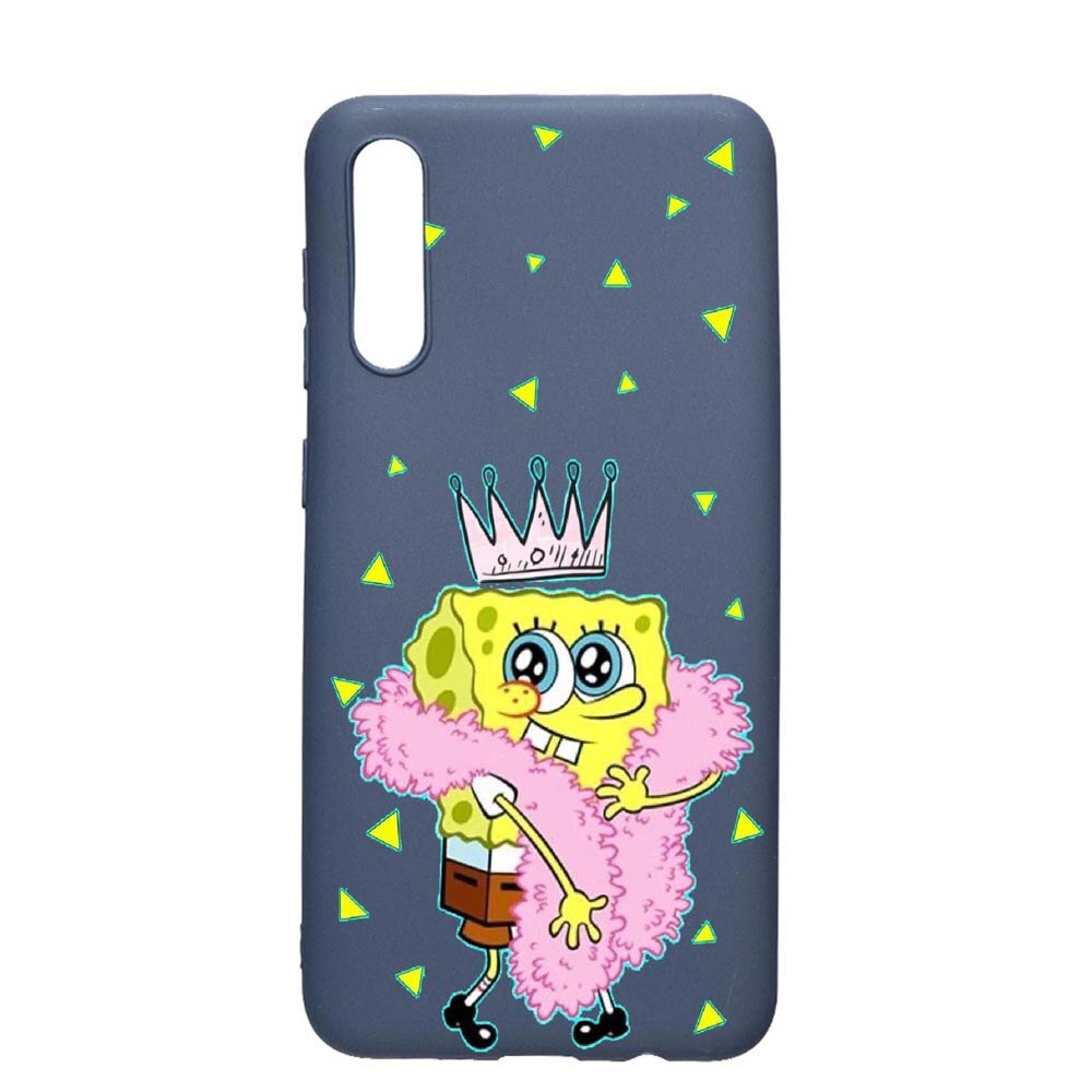 Husa Samsung Galaxy A70, Spongebob, rezistenta la uzura, anti-alunecare, din silicon Premium, AlaskanBlue, AB597