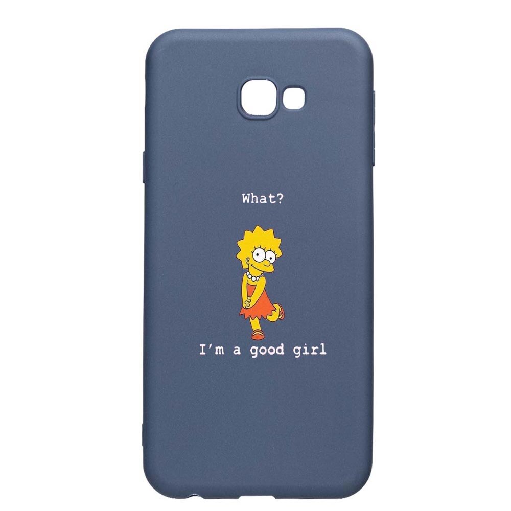 Husa Samsung Galaxy J4 Plus, Lisa - I'm a good girl, rezistenta la uzura, anti-alunecare, din silicon Premium, AlaskanBlue, AB591