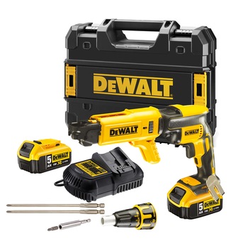 Masina de insurubat pentru gips-carton Dewalt DCF620P2K-QW, motor fara perii,acumulatori Li-Ion, XR 5.0Ah de 18V Masina de insurubat pentru gips-carton Dewalt DCF620P2K-QW, motor fara perii,acumulatori Li-Ion, XR 5.0Ah de 18V