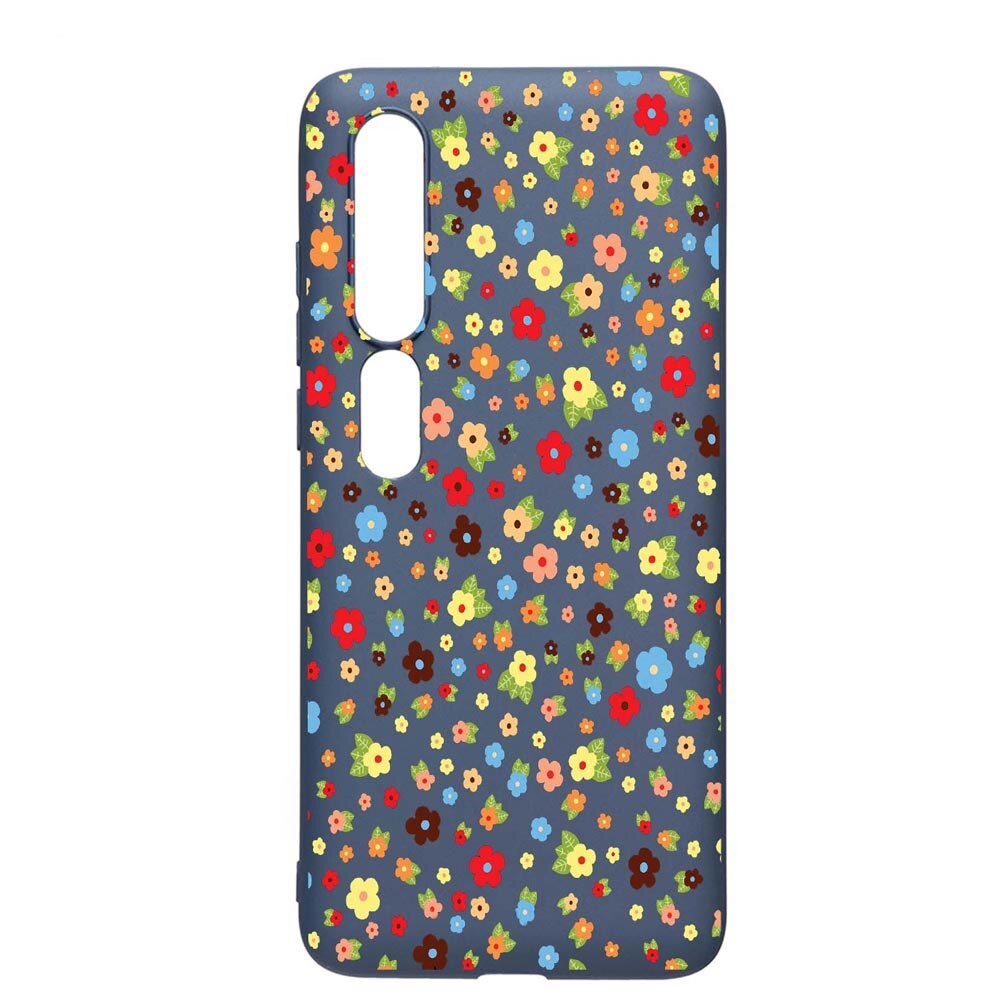 Husa Xiaomi Mi 10 / Mi 10 Pro, Happy Flowers, rezistenta la uzura, anti-alunecare, din silicon Premium, AlaskanBlue, AB501