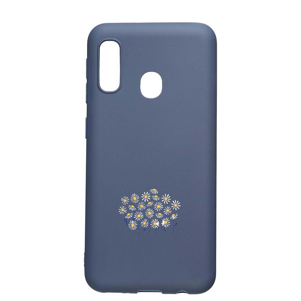 Husa Samsung Galaxy A20e, Little Flowers, rezistenta la uzura, anti-alunecare, din silicon Premium, AlaskanBlue, AB642
