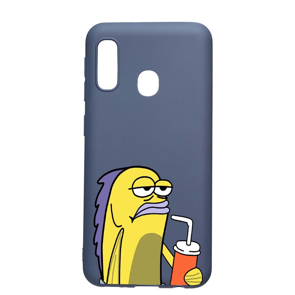 Husa Samsung Galaxy A20e, Meme, rezistenta la uzura, anti-alunecare, din silicon Premium, AlaskanBlue, AB652