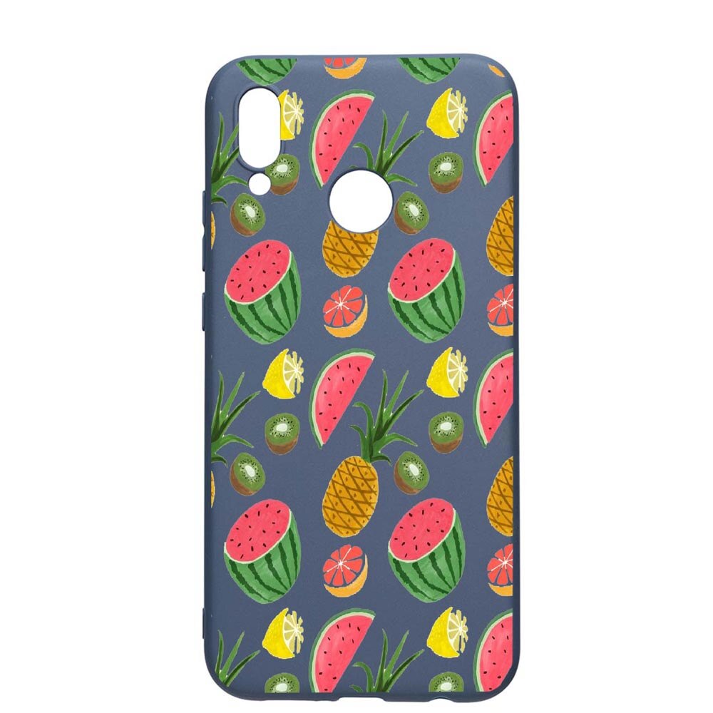 Husa Huawei P Smart 2019, Ananas, rezistenta la uzura, anti-alunecare, din silicon Premium, AlaskanBlue, AB666