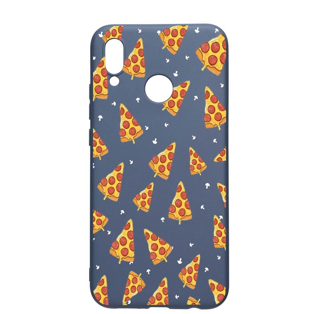 Husa Huawei P20 Lite, Pizza, rezistenta la uzura, anti-alunecare, din silicon Premium, AlaskanBlue, AB665