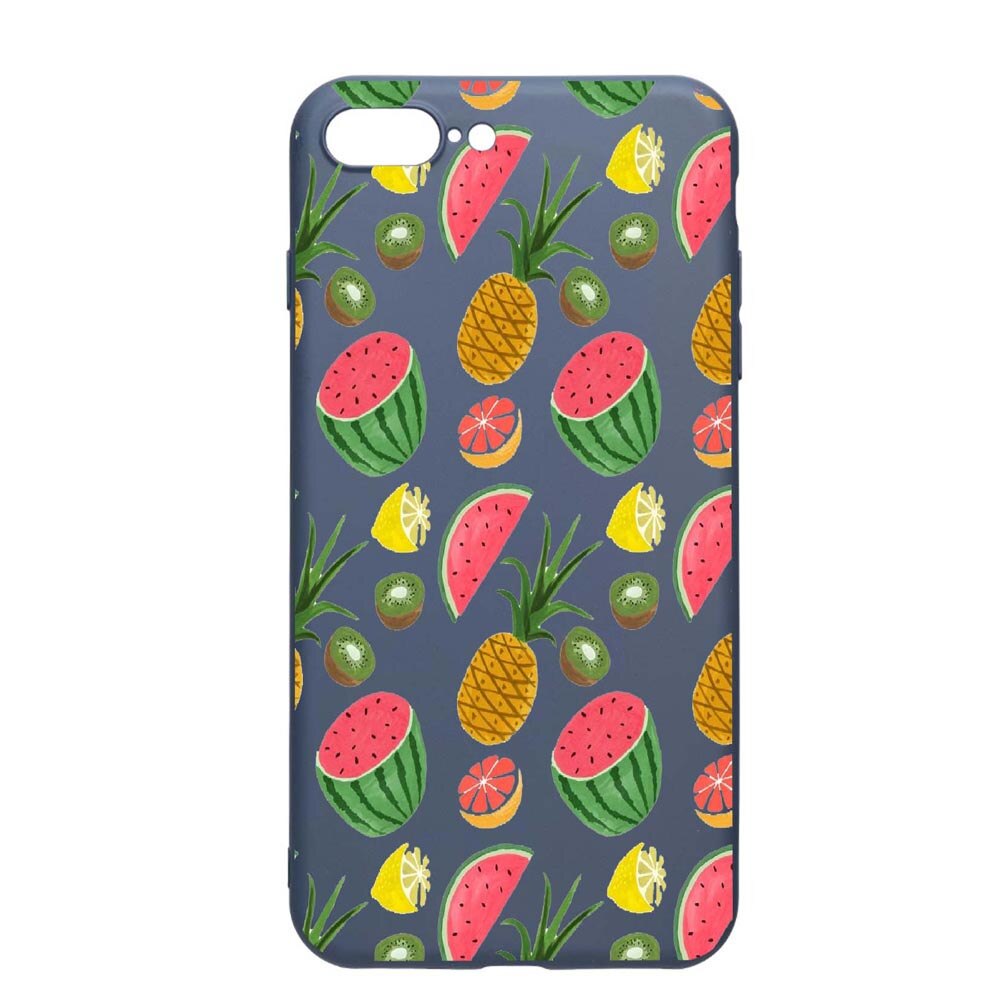 Husa Apple iPhone 8 Plus / 7 Plus, Ananas, rezistenta la uzura, anti-alunecare, din silicon Premium, AlaskanBlue, AB666