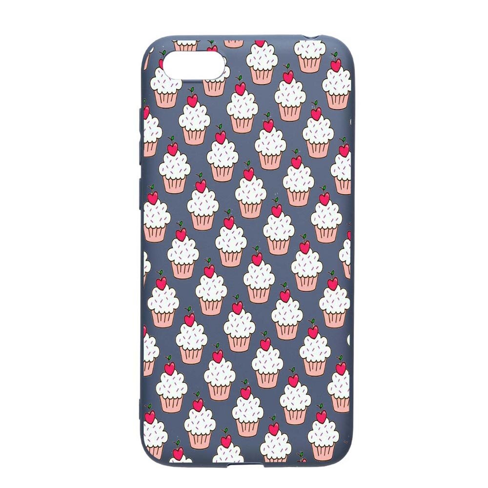 Husa Huawei Y5 2018, Muffins, rezistenta la uzura, anti-alunecare, din silicon Premium, AlaskanBlue, AB668