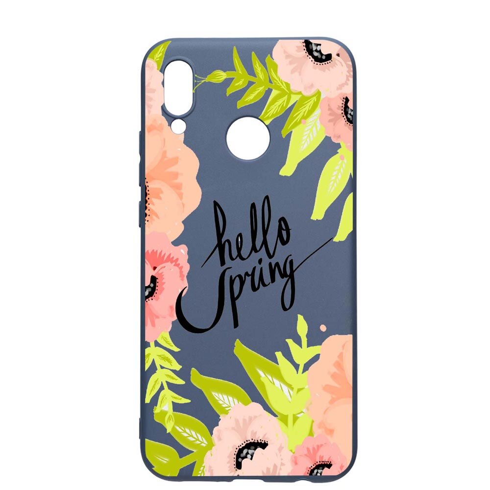 Husa Huawei P20 Lite, Hello Spring, rezistenta la uzura, anti-alunecare, din silicon Premium, AlaskanBlue, AB685