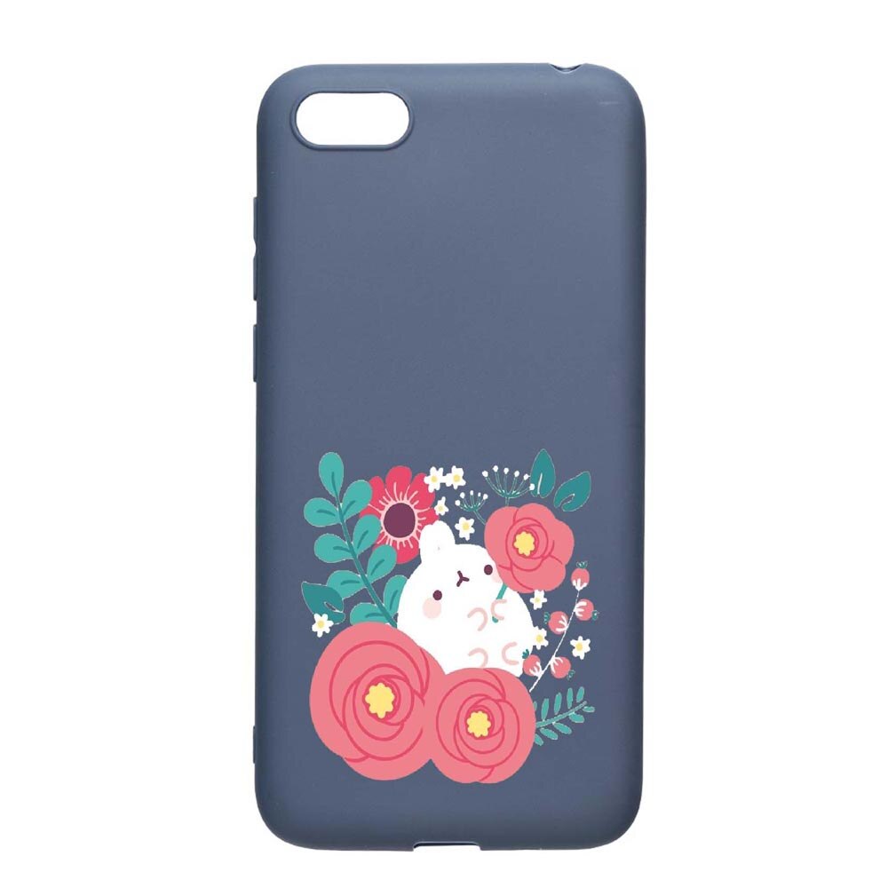 Husa Apple iPhone 6S / 6, Rabbit in flowers, rezistenta la uzura, anti-alunecare, din silicon Premium, AlaskanBlue, AB686
