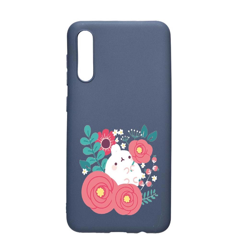 Husa Xiaomi Redmi 9A, Rabbit in flowers, rezistenta la uzura, anti-alunecare, din silicon Premium, AlaskanBlue, AB686