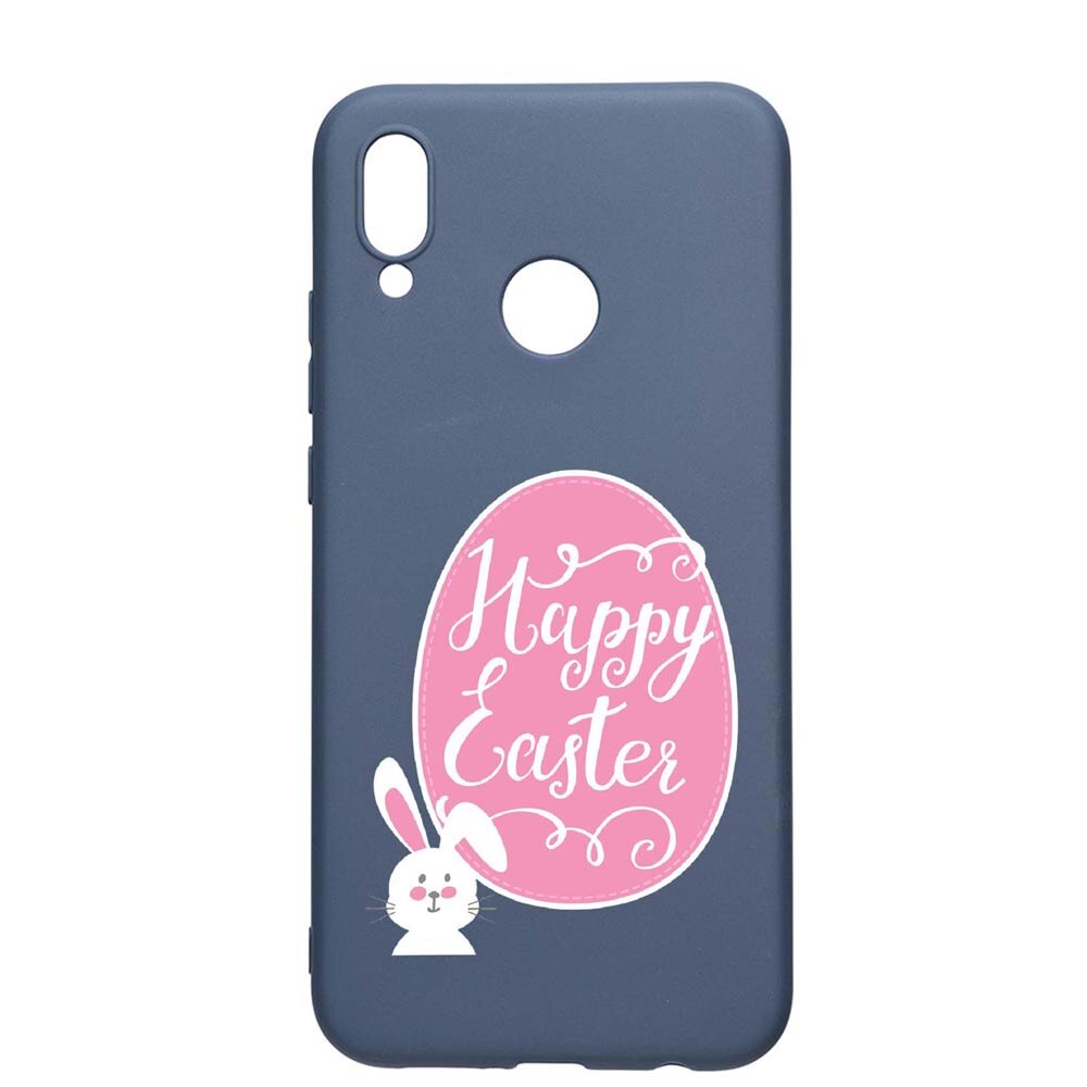 Husa Huawei P Smart 2019, Happy Easter, rezistenta la uzura, anti-alunecare, din silicon Premium, AlaskanBlue, AB689