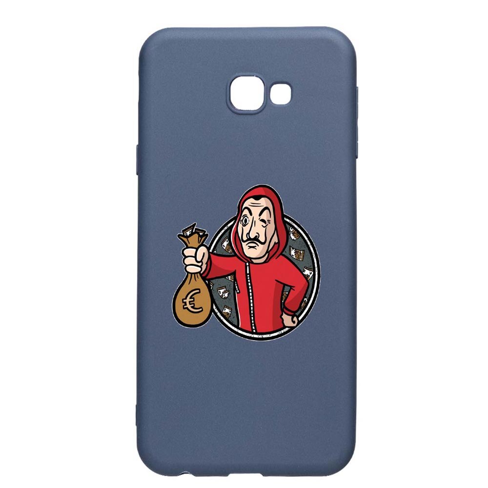 Husa Samsung Galaxy J4 Plus, La Casa De Papel, rezistenta la uzura, anti-alunecare, din silicon Premium, AlaskanBlue, AB700