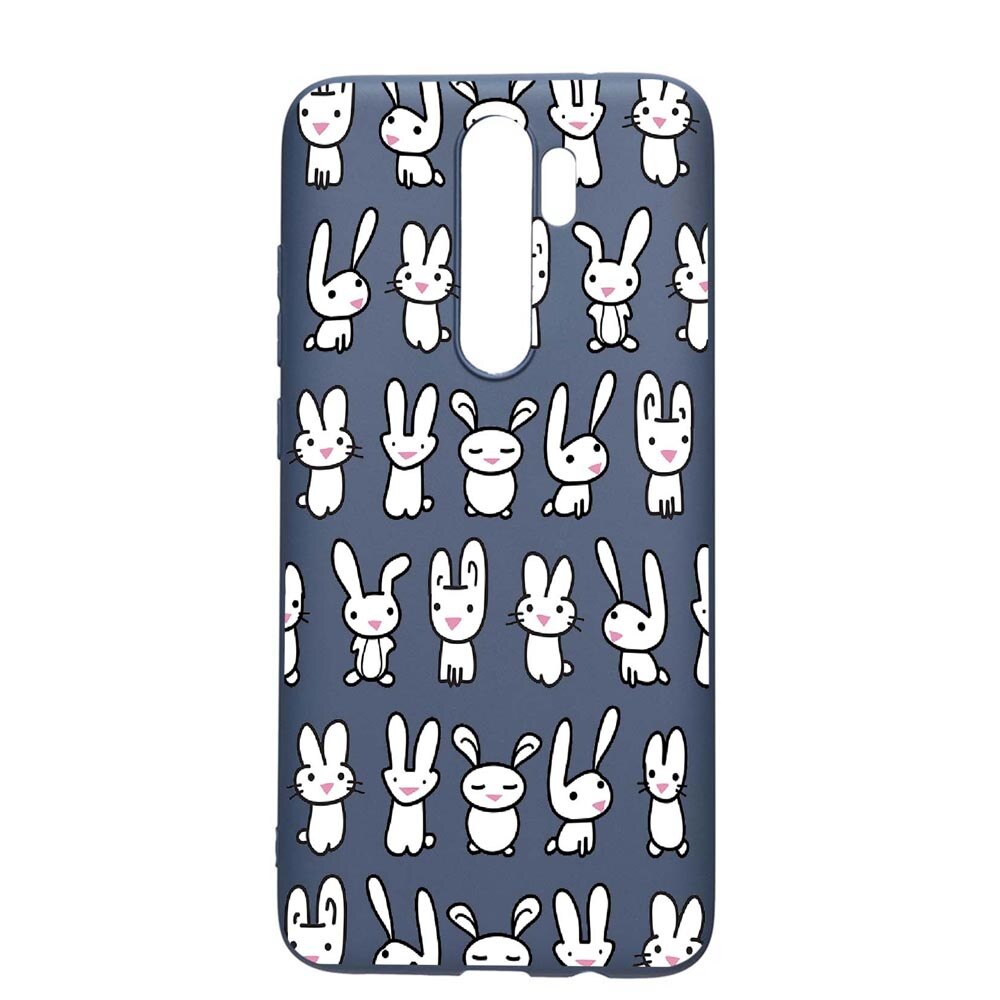 Husa Xiaomi Redmi Note 8 Pro, Rabbits, rezistenta la uzura, anti-alunecare, din silicon Premium, AlaskanBlue, AB691