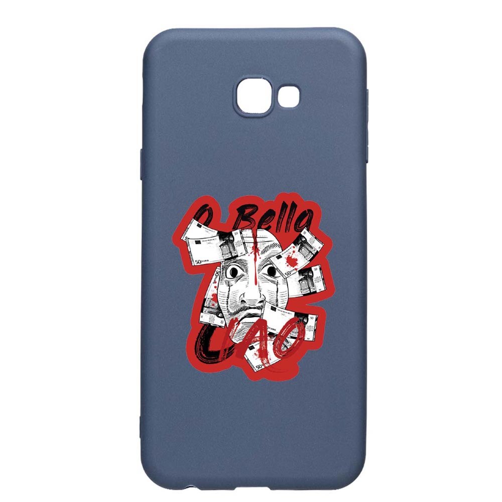 Husa Samsung Galaxy J4 Plus, La Casa De Papel, rezistenta la uzura, anti-alunecare, din silicon Premium, AlaskanBlue, AB716