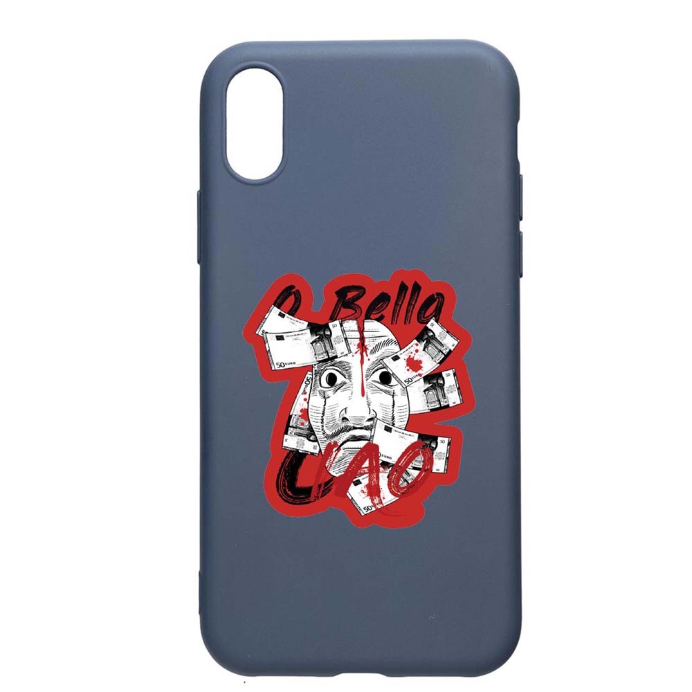 Husa Apple iPhone XR, La Casa De Papel, rezistenta la uzura, anti-alunecare, din silicon Premium, AlaskanBlue, AB716