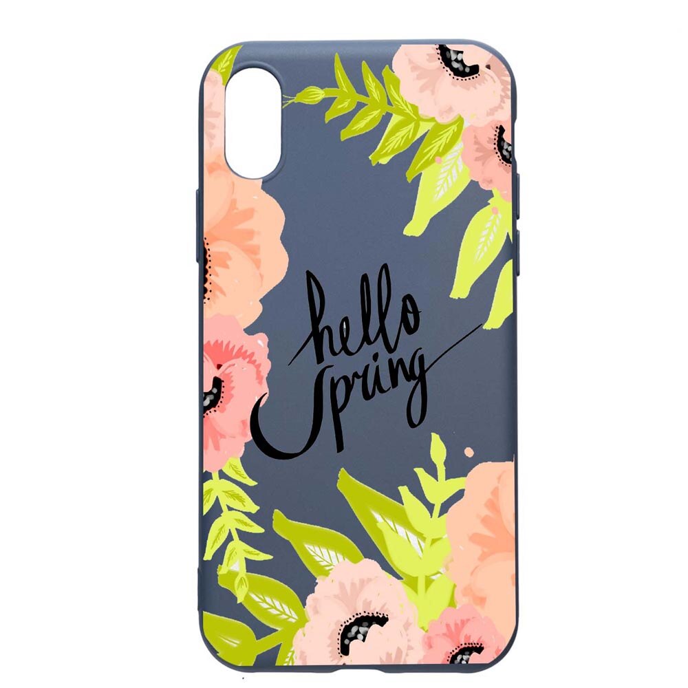 Husa Apple iPhone XS / X, Hello Spring, rezistenta la uzura, anti-alunecare, din silicon Premium, AlaskanBlue, AB685