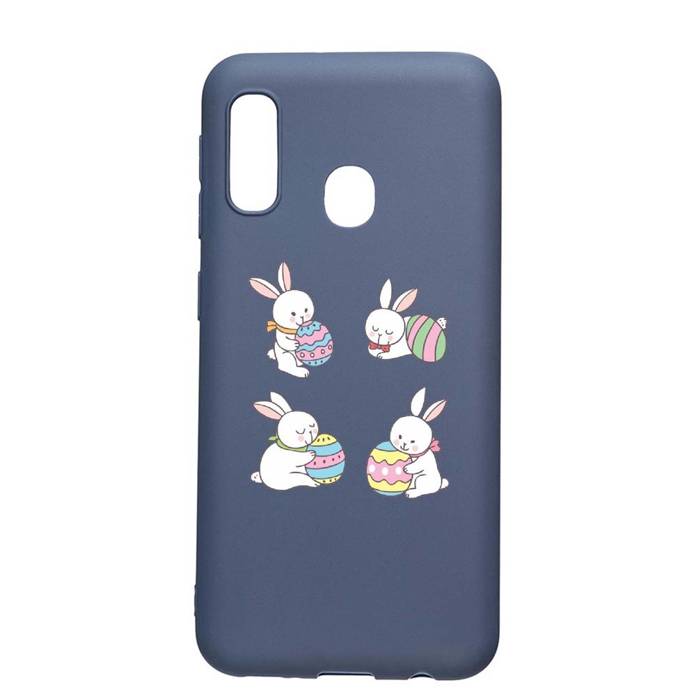 Husa Samsung Galaxy A20e, Easter Rabbit, rezistenta la uzura, anti-alunecare, din silicon Premium, AlaskanBlue, AB690