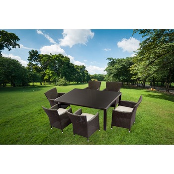 Set mobilier gradina/terasa, Kring Thomas, masa cu 6 scaune, 167.5x101.5x73, maro Set mobilier gradina/terasa, Kring Thomas, masa cu 6 scaune, 167.5x101.5x73, maro