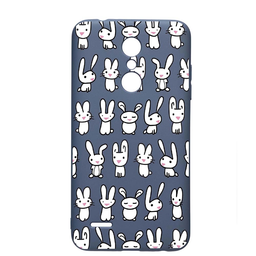 Husa LG K11 / K11 Plus / K10 2018, Rabbits, rezistenta la uzura, anti-alunecare, din silicon Premium, AlaskanBlue, AB691