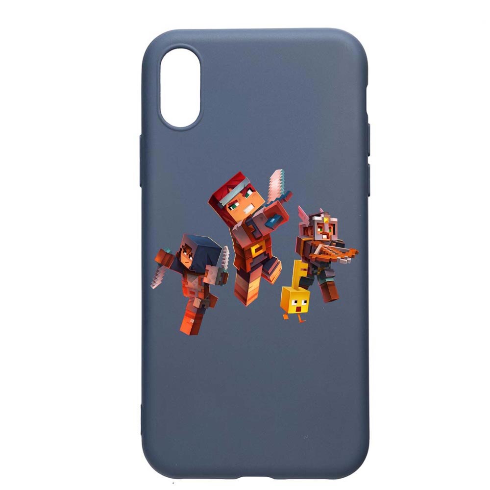 Husa Samsung Galaxy A10, Minecraft, rezistenta la uzura, anti-alunecare, din silicon Premium, AlaskanBlue, AB724