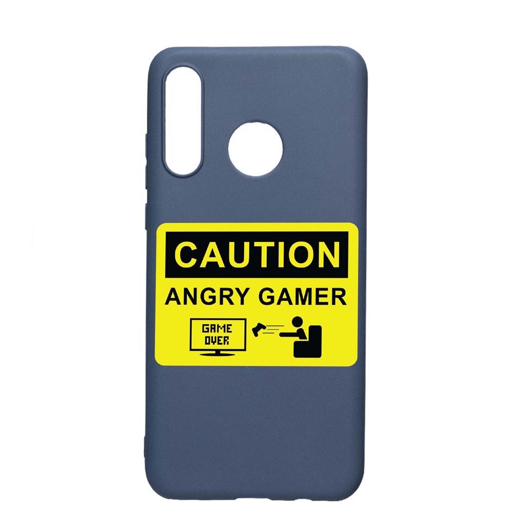Husa Huawei P30 Lite, Angry Gamer, rezistenta la uzura, anti-alunecare, din silicon Premium, AlaskanBlue, AB673
