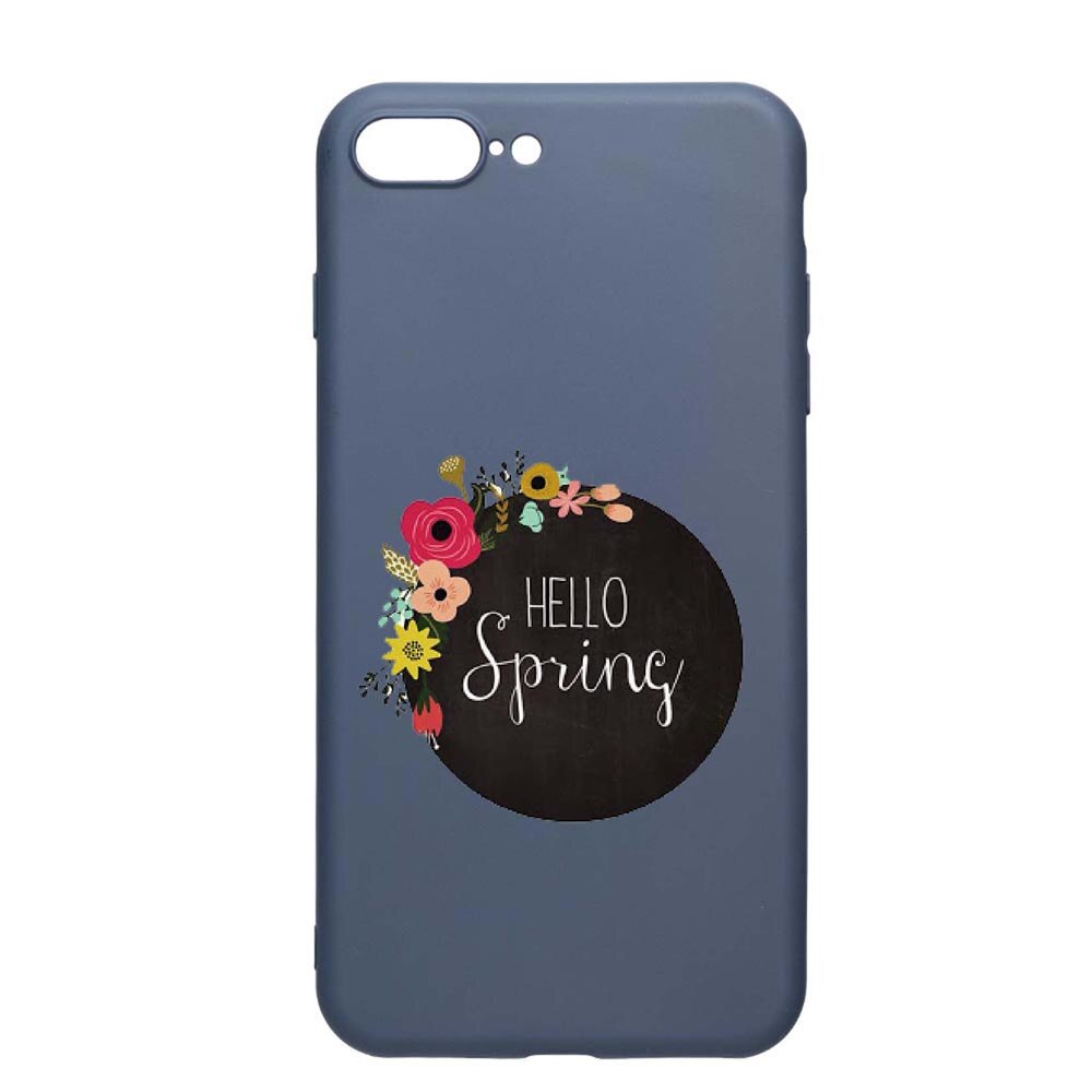 Husa Apple iPhone 8 Plus / 7 Plus, Hello Spring, rezistenta la uzura, anti-alunecare, din silicon Premium, AlaskanBlue, AB684