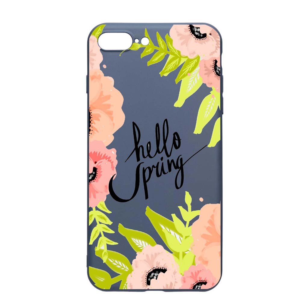 Husa Apple iPhone 8 Plus / 7 Plus, Hello Spring, rezistenta la uzura, anti-alunecare, din silicon Premium, AlaskanBlue, AB685