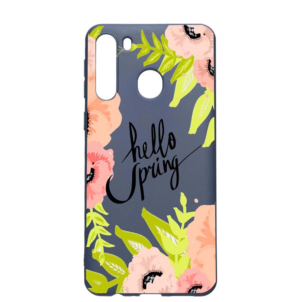 Husa Samsung Galaxy A21, Hello Spring, rezistenta la uzura, anti-alunecare, din silicon Premium, AlaskanBlue, AB685