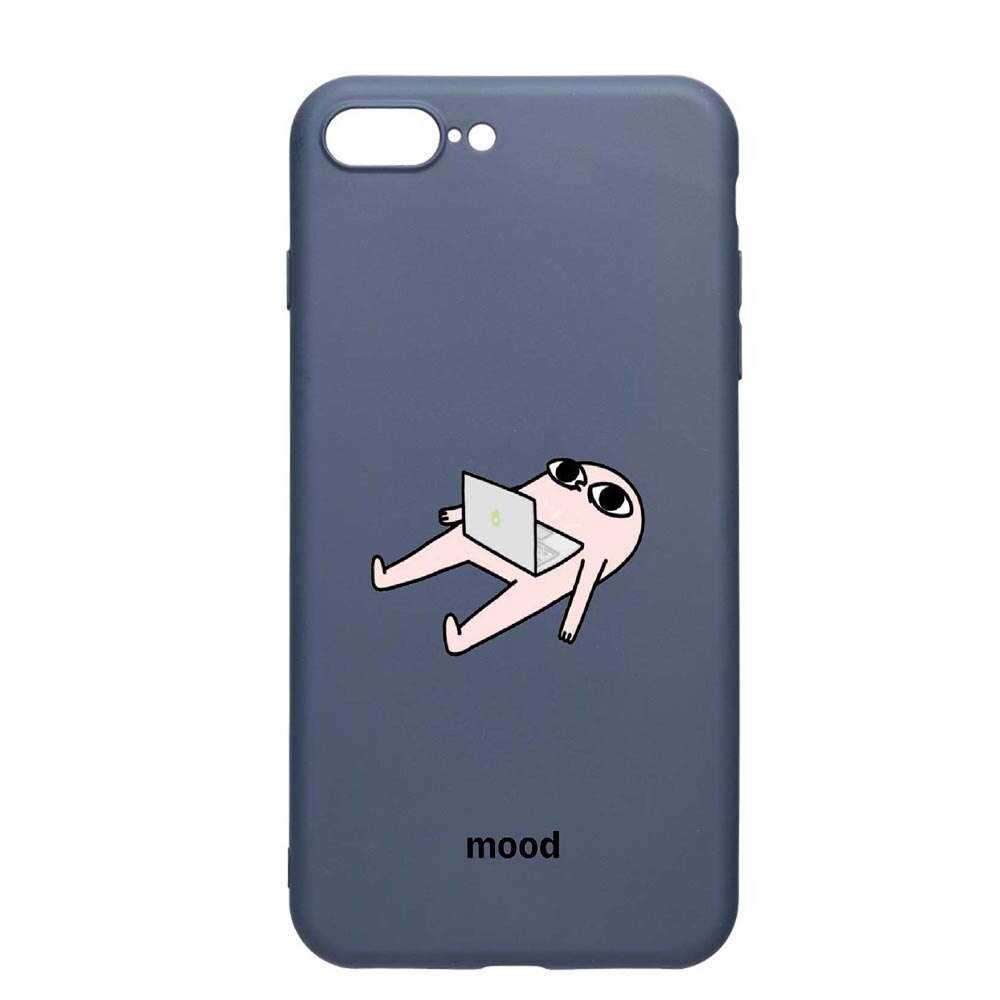 Husa Apple iPhone 8 Plus / 7 Plus, Meme, rezistenta la uzura, anti-alunecare, din silicon Premium, AlaskanBlue, AB659