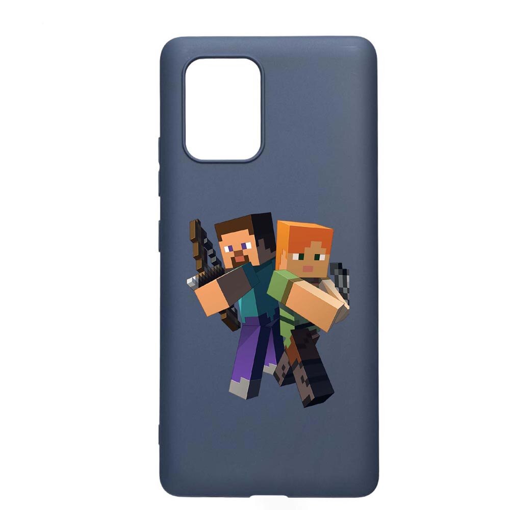 Husa Samsung Galaxy S10 Lite / A91, Minecraft, rezistenta la uzura, anti-alunecare, din silicon Premium, AlaskanBlue, AB728