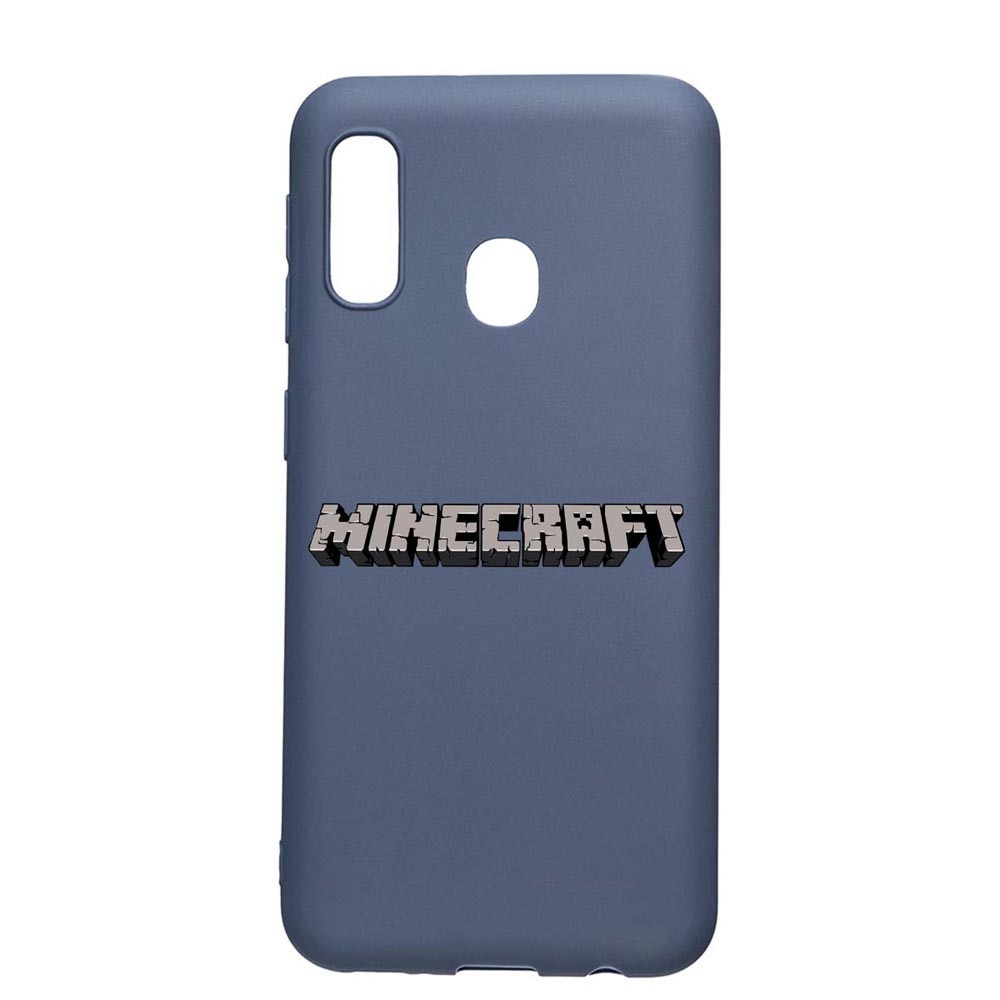 Husa Samsung Galaxy A20e, Minecraft, rezistenta la uzura, anti-alunecare, din silicon Premium, AlaskanBlue, AB729