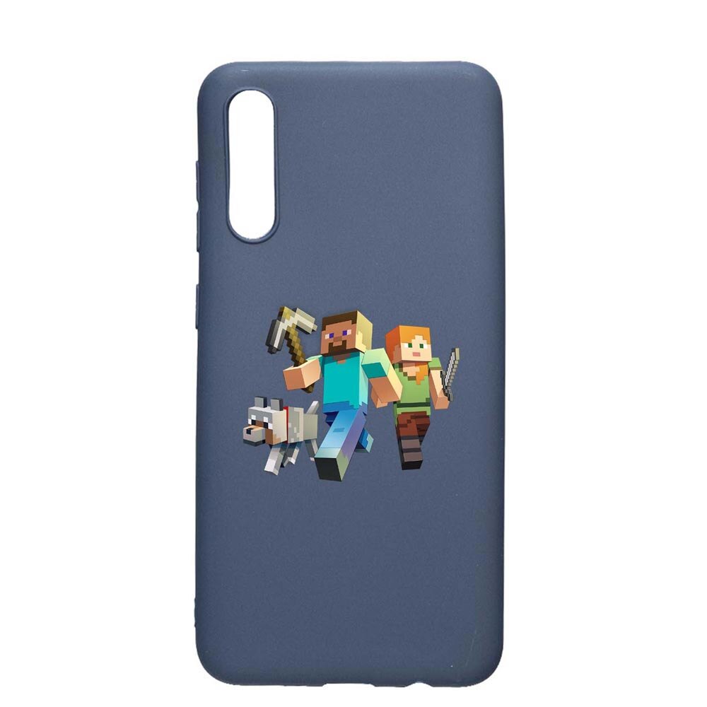 Husa Xiaomi Redmi 9A, Minecraft, rezistenta la uzura, anti-alunecare, din silicon Premium, AlaskanBlue, AB730