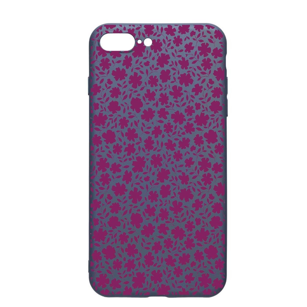 Husa Apple iPhone 8 Plus / 7 Plus, Flowers Pattern, rezistenta la uzura, anti-alunecare, din silicon Premium, AlaskanBlue, AB627