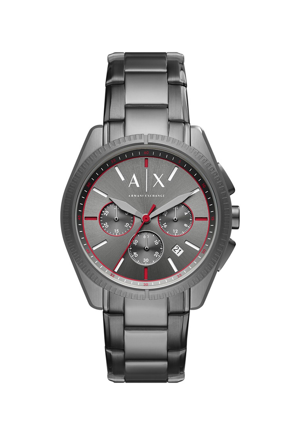 ARMANI EXCHANGE, Ceas cronograf cu bratara de otel inoxidabil, Gri antracit