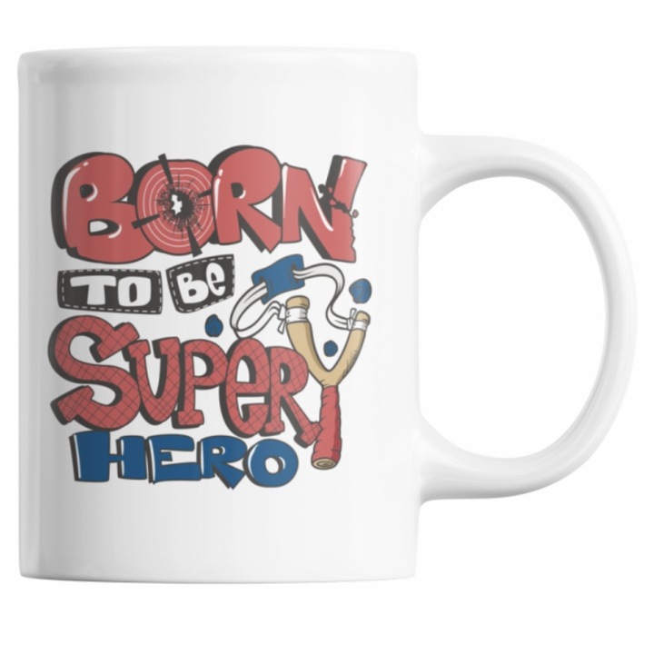 Чаша за момче, Priti Global, подарък за него "Born to be a superhero", 300 ml