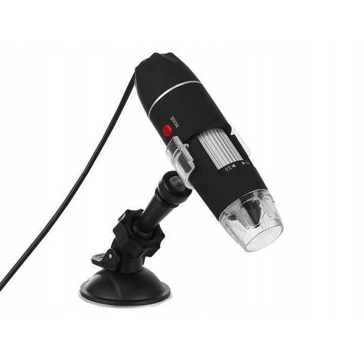 MT Malatec 1600X Hordozható digitális mikroszkóp, USB, fotó-videó, 8 LED, 5x digitális zoom, fekete