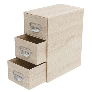 Organizator de birou Felis, 3 Sertare, Carton plastifiat, 22 x 13 x 25.5 cm, Bej Organizator de birou Felis, 3 Sertare, Carton plastifiat, 22 x 13 x 25.5 cm, Bej